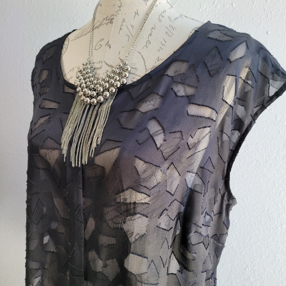 WORTHINGTON Black Sheer Top - Picture 3 of 4